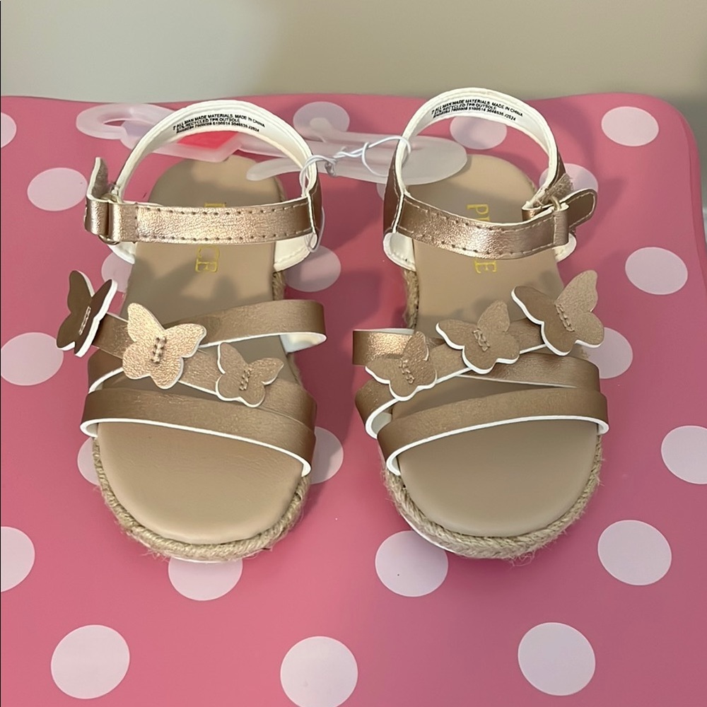 Rose Gold Butterfly Kids Sandals